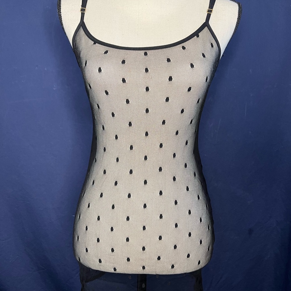 Polka Dot Lace Spaghetti Strap Tank